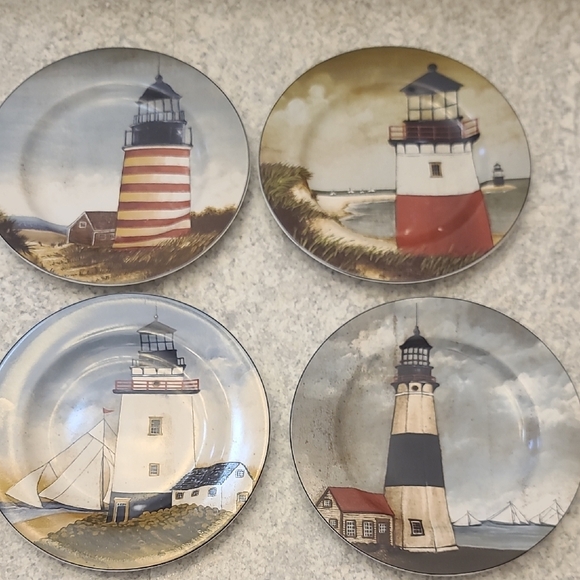 Oneida Other - ONEIDA Lighthouse Themed Ceramic Plate Set The Art of Dining by the Sea